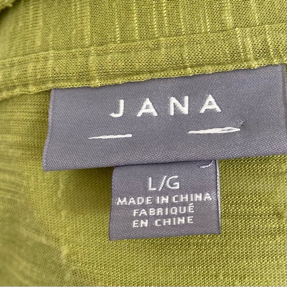 JANA women olive green short sleeves knit cardigan. Size L. Used. - Picture 3 of 6